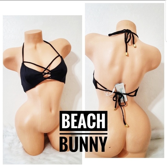 Beach Bunny Other - ⬇️$99 Beach Bunny Strappy Black Bikini Top NWT